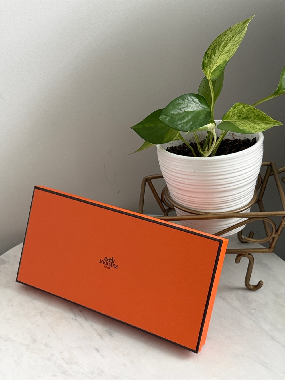 Hermes Orange Box with Black Trim